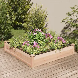 Berkfield Garden Raised Bed with Liner 120x120x25 cm Solid Wood Fir