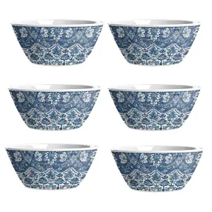 Purely Home Atlantic Blue Melamine  Low Bowls - Set of 6