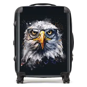 Eagle In Glasses Splashart Suitcase - Large