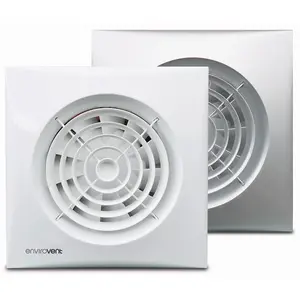 Envirovent Silent 100mm 4" Silver Ultra Quiet WC & Bathroom Extractor Fan Timer