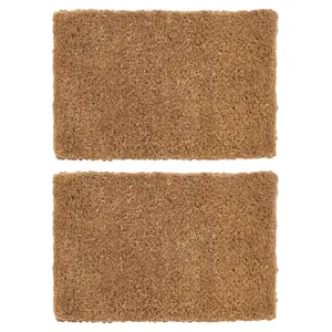 Nicola Spring Premium Handmade Coir Door Mats - 60cm x 40cm - Pack of 2