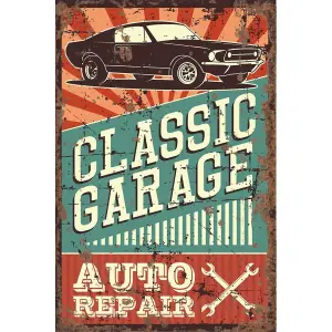 Vintage Metal Sign - Classic Garage Auto Repair