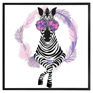 Pink zebra (Picutre Frame) / 24x24" / White