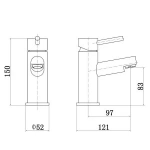 Rinse Bathrooms Modern Cloakroom Mono Basin Tap Mixers Bathroom Sink Tap Chrome Single Lever Hot and Cold Mixer