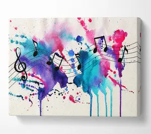 Musical Notes 1 Canvas Print Wall Art - Medium 20 x 32 Inches