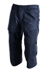 Mascot Customized Craftsmen's 3/4 Trousers with Kneepad Pockets - Dark Navy  (40.5) (Leg Length - Regular)