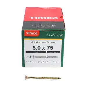 TIMCO Classic Multi-Purpose Countersunk Gold Woodscrews - 5.0 x 75 (200pcs)