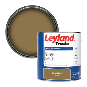 Leyland Trade Vinyl Matt Walls & Ceilings Emulsion Paint Green Brown (RAL 8000) 2.5L