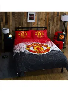 Manchester United FC Crest Double Duvet Cover and Pillowcase Set