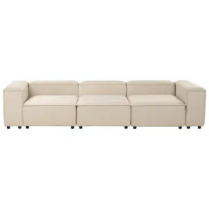 3-Seater Modular Fabric Sofa Beige ARDAL