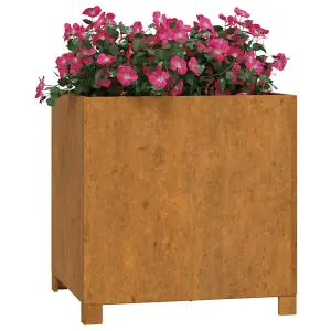 Berkfield Planter with Legs Rusty 49x47x50 cm Corten Steel