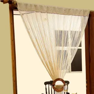 Homescapes Polyester Beige String Curtain