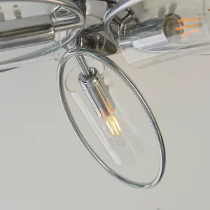 Anson Lighting Arnok 3lt Ceiling Light in  Chrome plate & clear glass