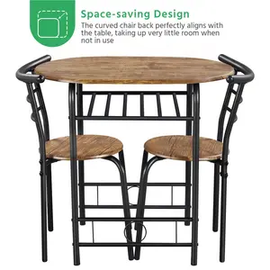 2 - Person Dining Set Brown/Black / 76" H x 49" W x 43" D