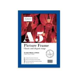 A5 Blue Picture Frame Fits A5 (14.8 x 21cm - 5.8 x 8.3in) Poster, Photo, Artwork, or Print.