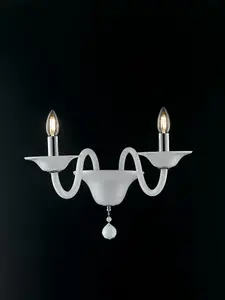 Luminosa SOFFIO Twin 2 Light Candle Wall Light White 47x36x30cm