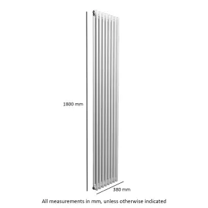 Nes Home 1800 X 380 mm Double Column White Traditional Radiator