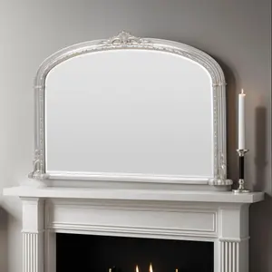 Overmantle Arched Wall Mirror 127(w) x 89cm(h) Silver Victoria Mirror