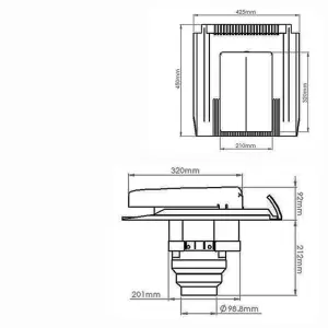 Brown Tile Vent Universal Ventilator With Multi Spigot Connections 100-125-150mm