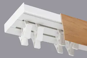 Double Curtain Ceiling Rail Track PCV 200 cm (L) CLIPS + ALDER COVER