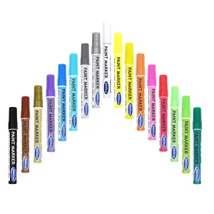 Oil-based Paint Marker Pen Permanent for Tyres Rubber Stone Leather Fabric Plastic Glass (Blue)