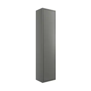 Grasmere Tall Matt Grey Single Wall-mounted Bathroom Cabinet (H)129.5cm (W)30cm