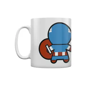 Marvel Kawaii Captain America Mug White/Blue/Red (One Size)