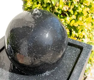 Primrose Manila Solar Sphere Water Feature with Lights H82cm