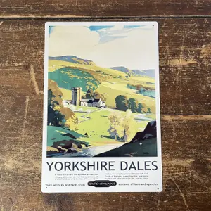 Vintage Metal Sign - British Railways Retro Advertising, Yorkshire Dales