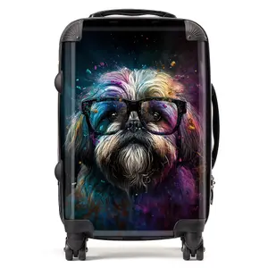 Lharsa Apso Dog Face Splashart Suitcase - Cabin