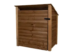 Wooden tool store (roof sloping back), garden storage W-119cm, H-126, D-88cm - brown finish