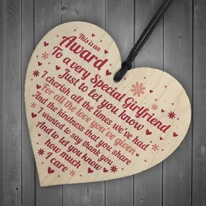 Red Ocean Handmade Valentines Gift For Girlfriend Wooden Heart Sign Relationship Anniversary Gift From Boyfriend Keepsake Gift