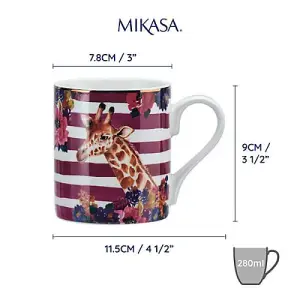 Mikasa Wild At Heart Giraffe Print 280ml Mug