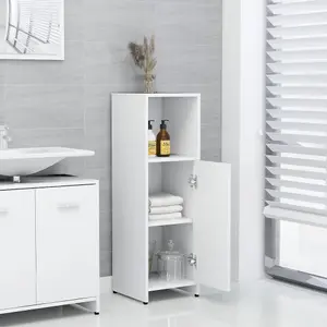 Berkfield Bathroom Cabinet White 30x30x95 cm Engineered Wood