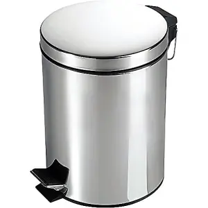 3 Litre Metal Chrome Pedal Bin Kitchen Toilet Rubbish Hygienic Home Paper Dustbin Boxed