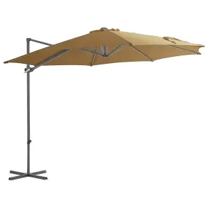 Berkfield Cantilever Umbrella with Steel Pole Taupe 300 cm