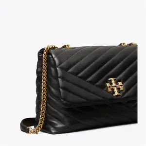 Tory Burch Women's Kira Chevron Convertible Shoulder Bag In Black/Gold, One Size