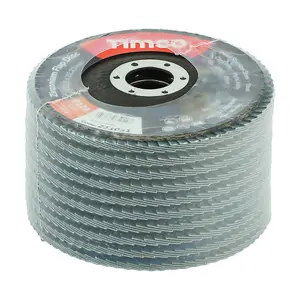 TIMCO Set of Flap Discs Zirconium Type 29 Conical P120 Grit - 115 x 22.23