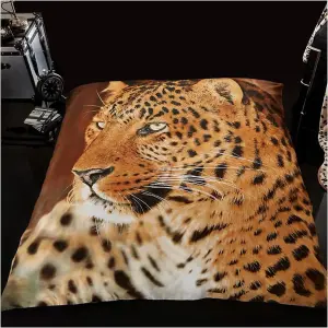 3D Wildlife Animals Printed Designs Luxurious Super Soft Blanket For Sofa Warm & Cozy Throws Faux Fur Reversible Leopard 150 x 200