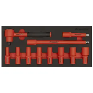 Premier Insulated Socket Set with Tool Tray 11 Pieces 3/8" Drive VDE Approved