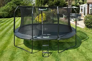 12ft x 8ft JumpPRO™ Xcel Black Oval Trampoline with Enclosure