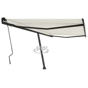 Berkfield Freestanding Manual Retractable Awning 450x350 cm Cream