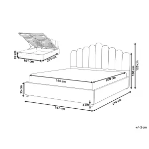 Velvet EU King Size Ottoman Bed Off White VINCENNES