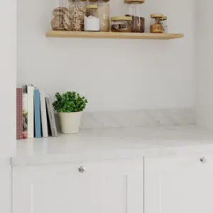 GoodHome Kala Matt White Quartz effect Laminate Kitchen Upstand (L)3000mm