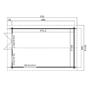 Lasita Alexandra Log Cabin - 4.8m x 3m - Elongated Garden Room Double Glazed