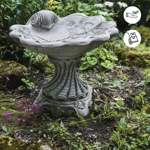 Beautifully Detailed Spiral Design Birdbath