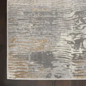 Modern Abstract Grey Beige Living Room Bedroom & Dining Room Rug-160cm X 221cm