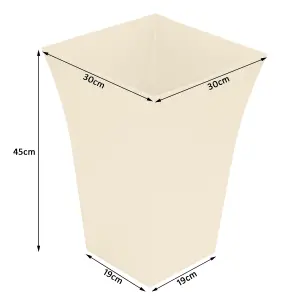 simpa 2PC Cream Large Milano Plastic Planters.