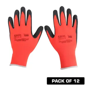 Excel Pro-Series Builder Gloves Red & Black Size XL Pack of 12