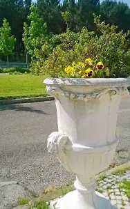 Giant White Floral Design Vase